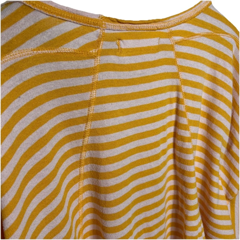 Free People Angel Cotton Handkerchief-Hem Tee Orange Stripe‎ Women's Size Small